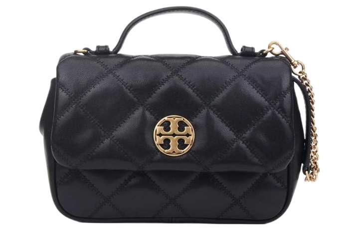 TORY BURCH TORY BURCH Tory Burch Willa Leather Square Bag, Shoulder Bag, Crossbody Bag, Handbag Women's Black