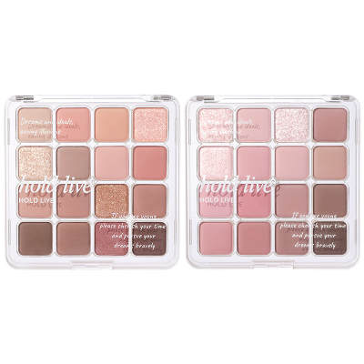 Hold Live Sunset Magic 16 Color Eye Shadow Easy to Blend Shimmer Natural Matte Eye Enhancing Two Piece Set