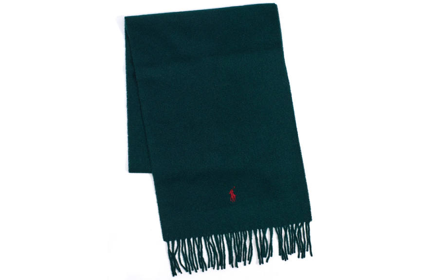 Polo Ralph Lauren Wool Knit Scarves Unisex Green/Black