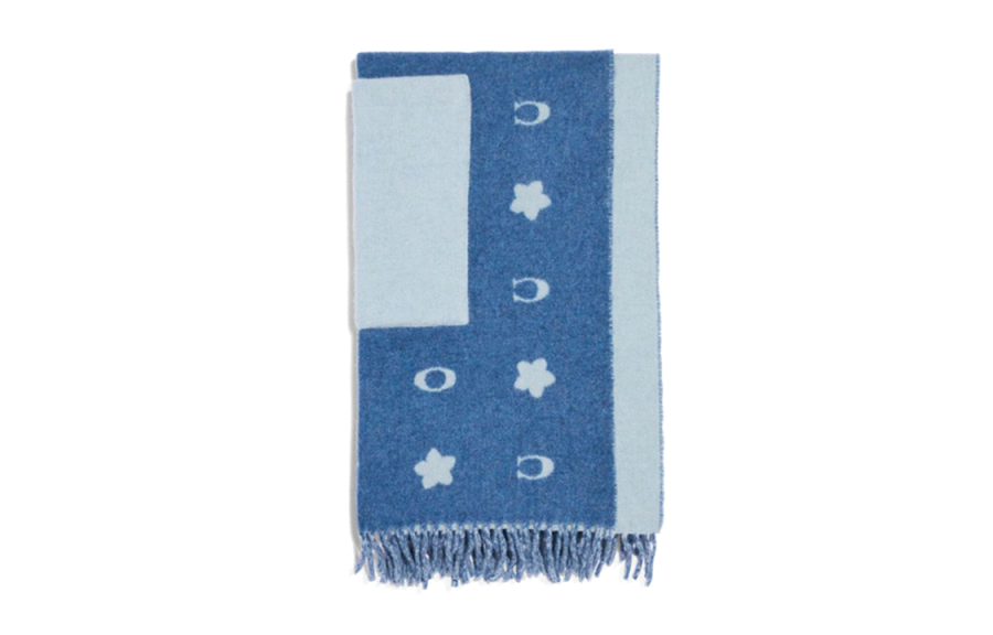 COACH COACH Patterned Print Knit Scarves Women's Blue