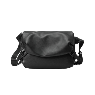 ALNI BITTON PU Leather Crossbody Bags Regular Men's Pure Black