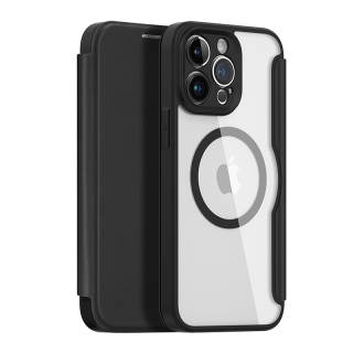 DUXDUCIS 360 Fully Enclosed Impact Resistant Cell Phone Protective Shell, Leather Pouch With Magsafe Magnetic Charging