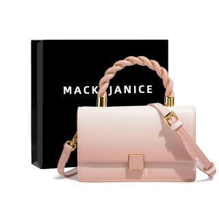 MACKJANICE Polyurethane Synthetic Leather Small Square Bag, Handbag, Shoulder Bag Regular Women's Gradient Pink
