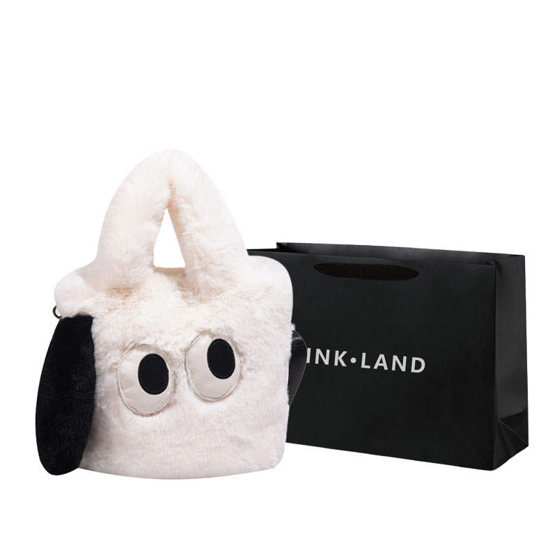 PINK·LAND Plush Fuzzy Bag, Handbag, Shoulder Bag, Crossbody Bag Women's White/Green/Pink/Coffee