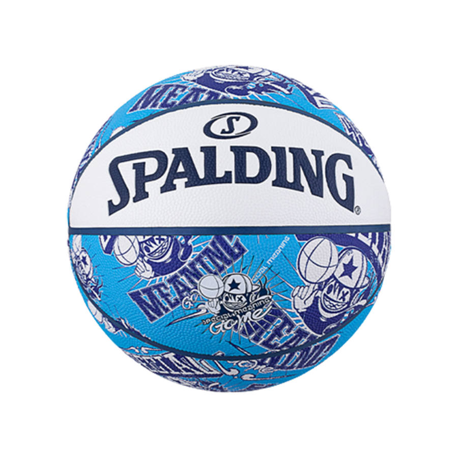 SPALDING Basketball Kids' Collection Moisture Absorbing Leather Basketball Blue Size 7 Training Unisex
