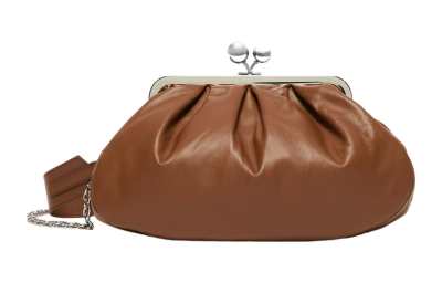 WEEKEND MaxMara Nappa Leather Clutch Medium Women's Tobacco