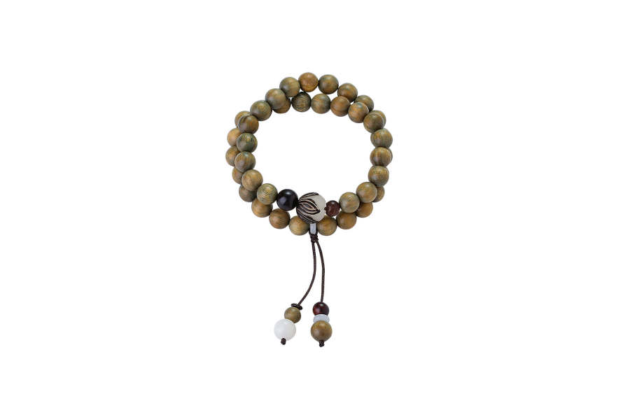 MIDNIGHT MOMENT Sandalwood Beaded Bracelets Unisex Green Sandalwood