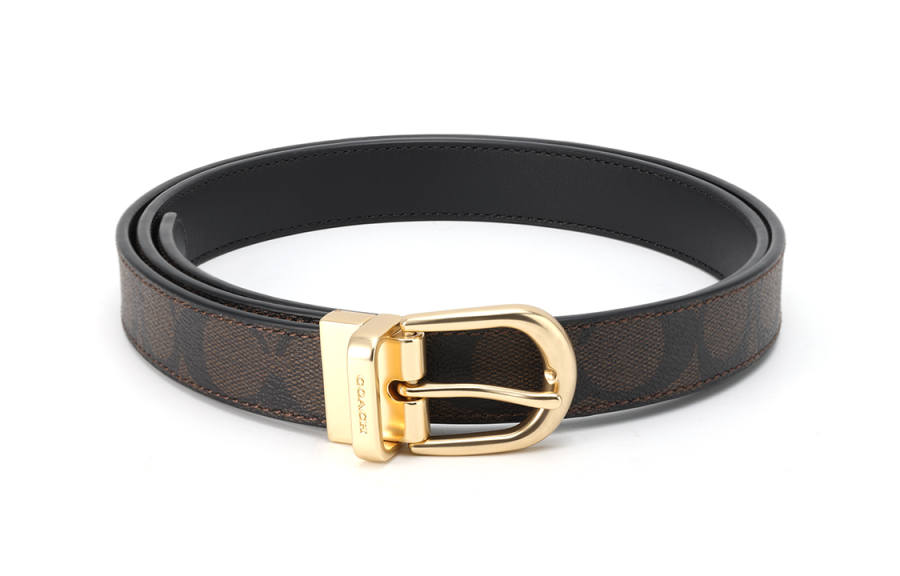 COACH COACH Calfskin Leather Belts Women's Brown Width 2.5cm