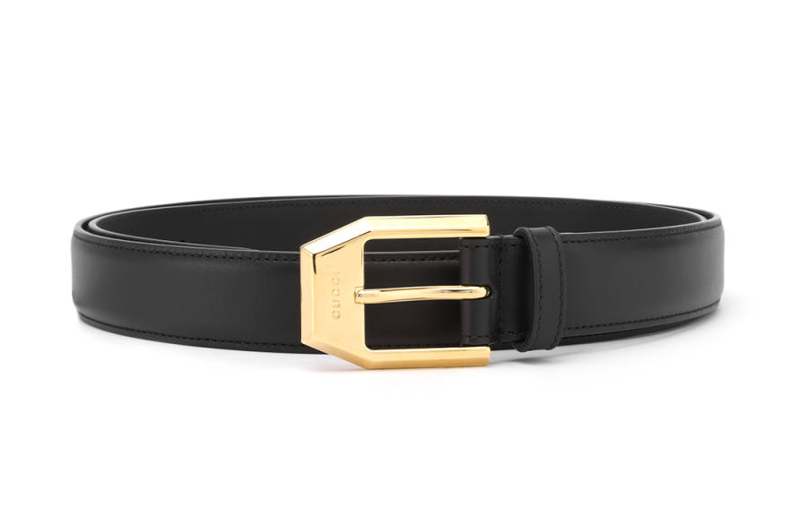 GUCCI GUCCI Leather Belts Unisex Black Width 3cm