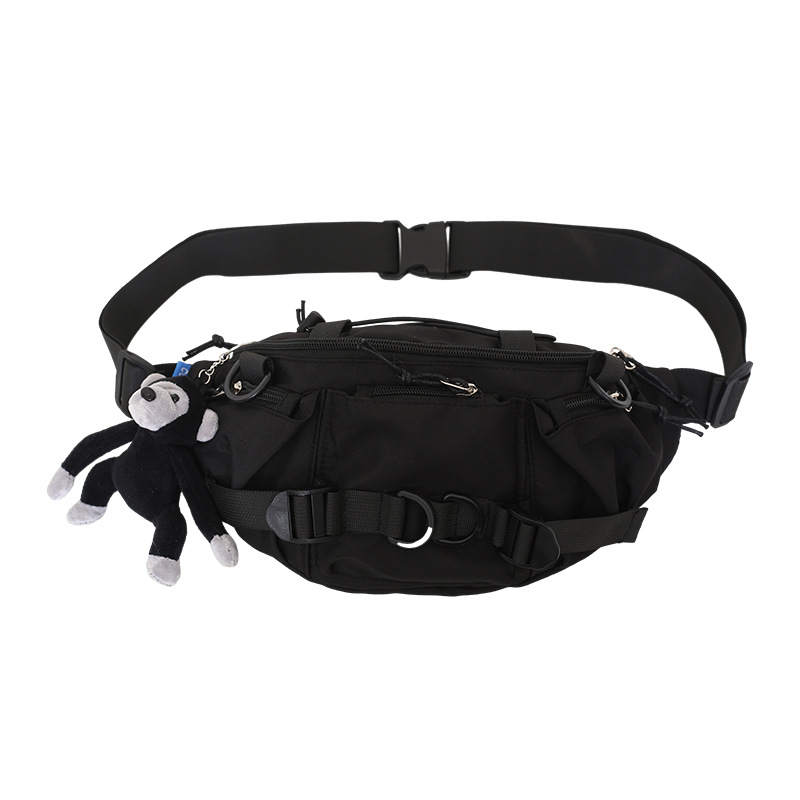 KAKAXI Nylon Crossbody Bag, Sling Bag, Fanny Pack Unisex Black/Blue/Black White/Blue White