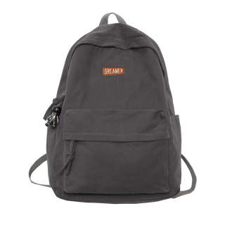 LOUIS ROYALN Canvas Backpack Unisex Dark Gray/Light Blue/Black/Purple/White
