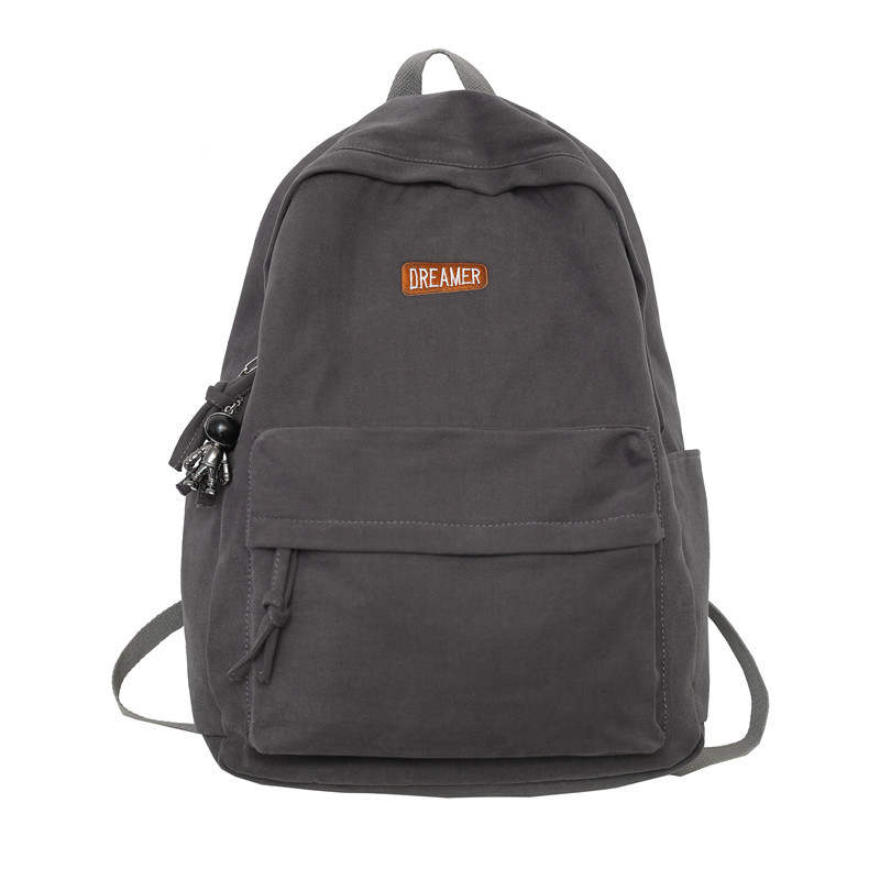LOUIS ROYALN Canvas Backpack Unisex Dark Gray/Light Blue/Black/Purple/White