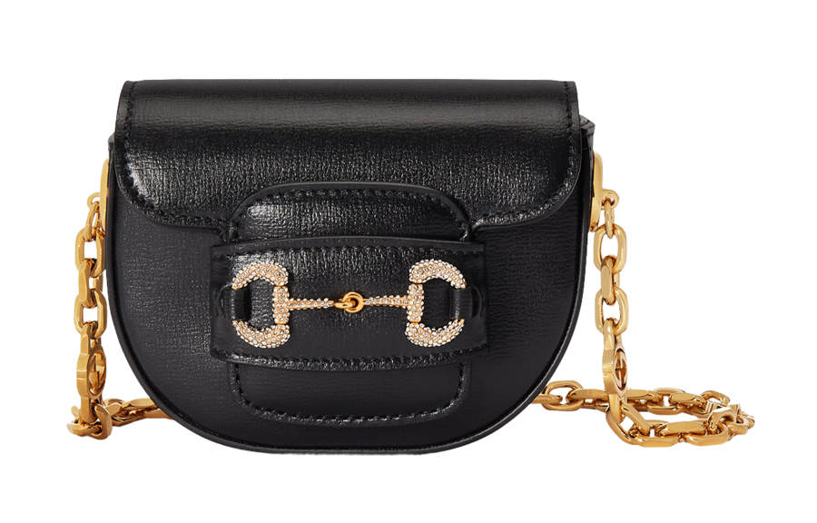GUCCI Horsebit 1955 Leather Fanny Pack Women's Black