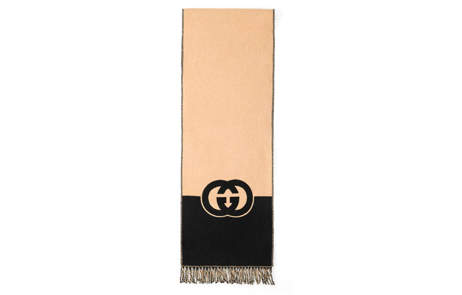 GUCCI GUCCI Interlocking G Fringed Scarf