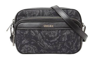 VERSACE Barocco Polyamide With Cotton Messenger Bag, Shoulder Bag, Crossbody Bag Men's