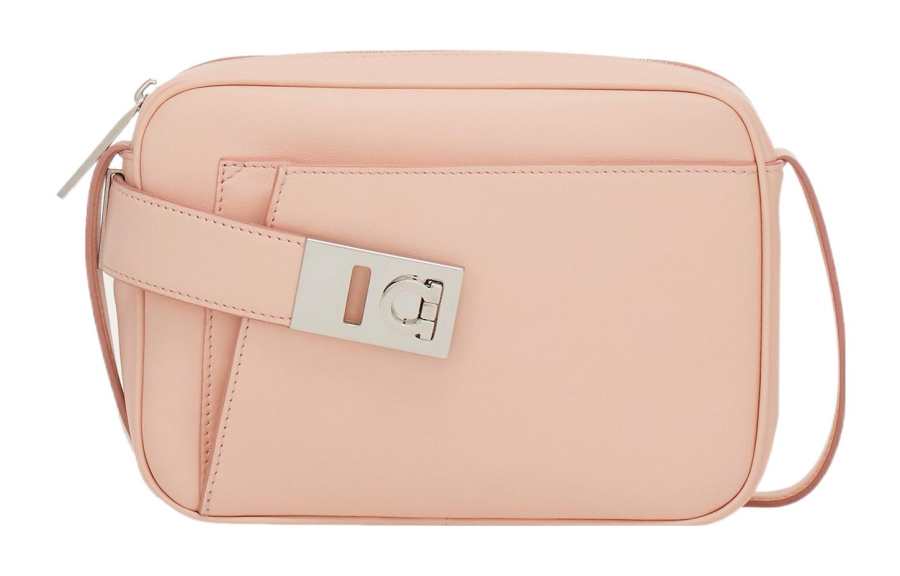 FERRAGAMO Calfskin Camera Bag, Shoulder Bag, Crossbody Bag Small Women's Nylund Pink