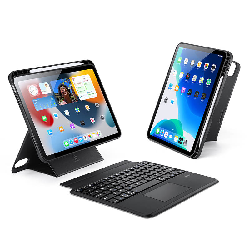 DUXDUCIS DUXDUCIS IPad Case+Touch Bluetooth Keyboard, Magnetic Keyboard Case, 360 Degrees Rotating Magnetic Leather Pouch