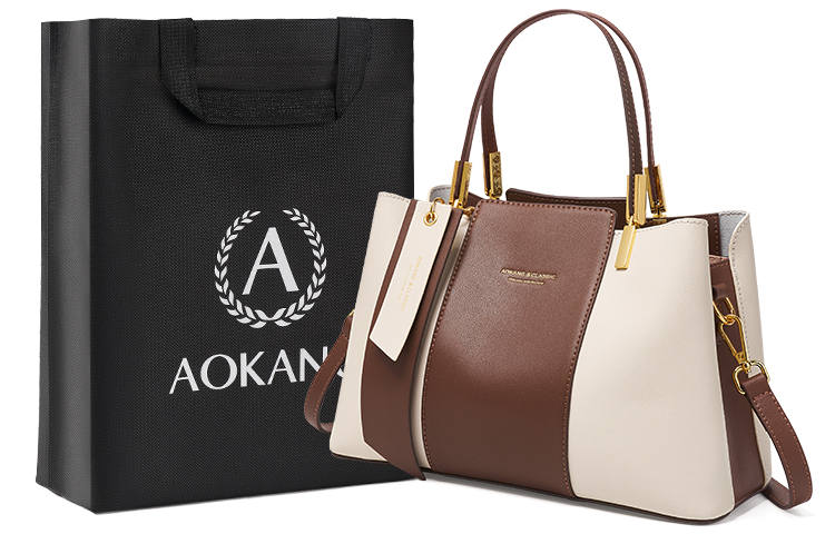 AOKANG Cow Leather Mom Bag, Tote, One Shoulder Handbag Medium Women's