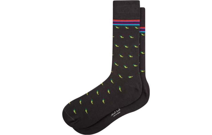 Paul Smith FW23 Chilli Socks Crew Socks Men's 1 Pack Black