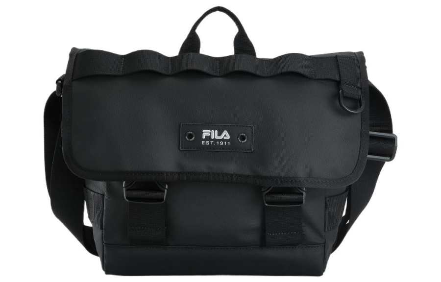 FILA Fabric Shoulder Bag, Crossbody Bag Regular Men's Black