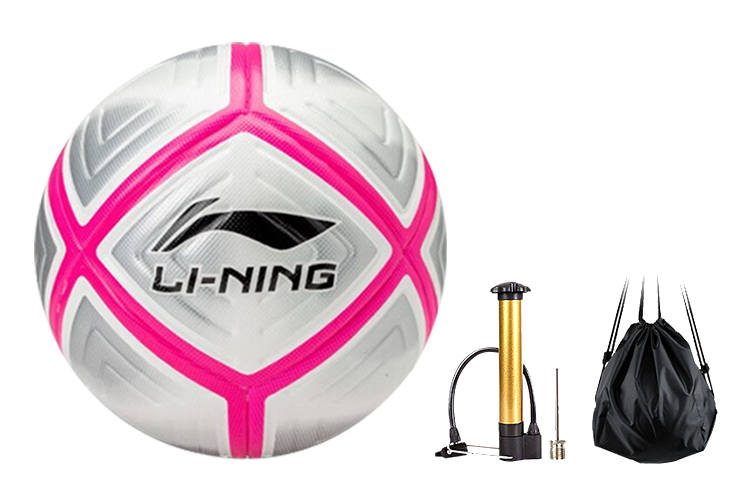 Li-Ning Li Ning Size 5 Soccer PU Seamless Thermal bonding Unisex Gray Pink