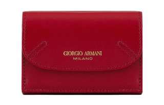 GIORGIO ARMANI Bobbaine Leather Wallet Mini Women's Red