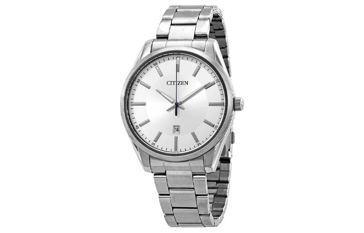 CITIZEN 30m Water Resistant Quartz Movement Stainless Steel Strap Watch Men's Watches White Dial