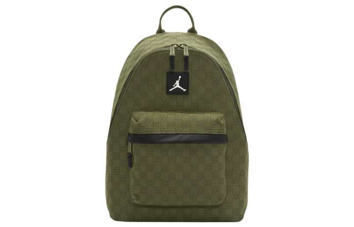 Jordan Jordan Zip Closure Polyester Backpack Regular Unisex Light Olive