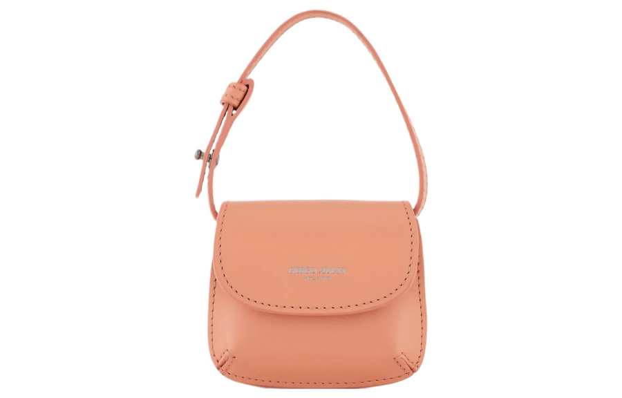 GIORGIO ARMANI Leather Charm Bag Accessory Extra Mini Women's Apricot Pink