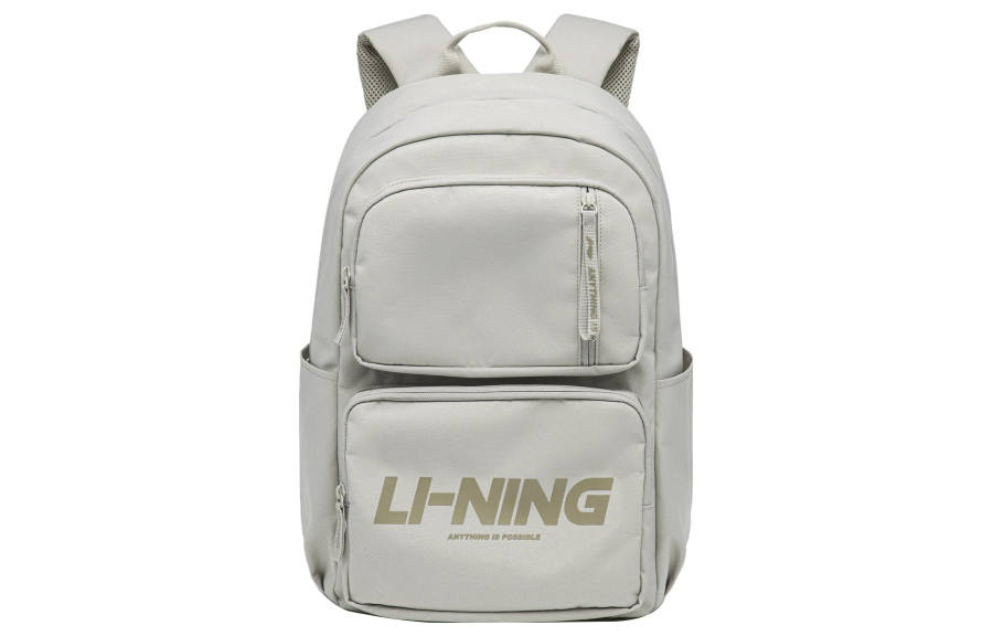 Li-Ning Li Ning Sports Life Collection Fabric Students Backpack Unisex Oat Gray