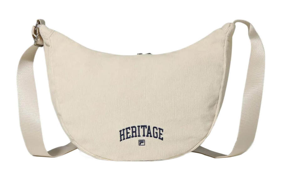 FILA Heritage Nylon Hobo Bag, Crossbody Bag, Shoulder Bag Women's Cream