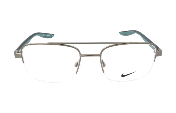 Nike Nike Metal Aviator Eyeglass Frames Unisex Silver
