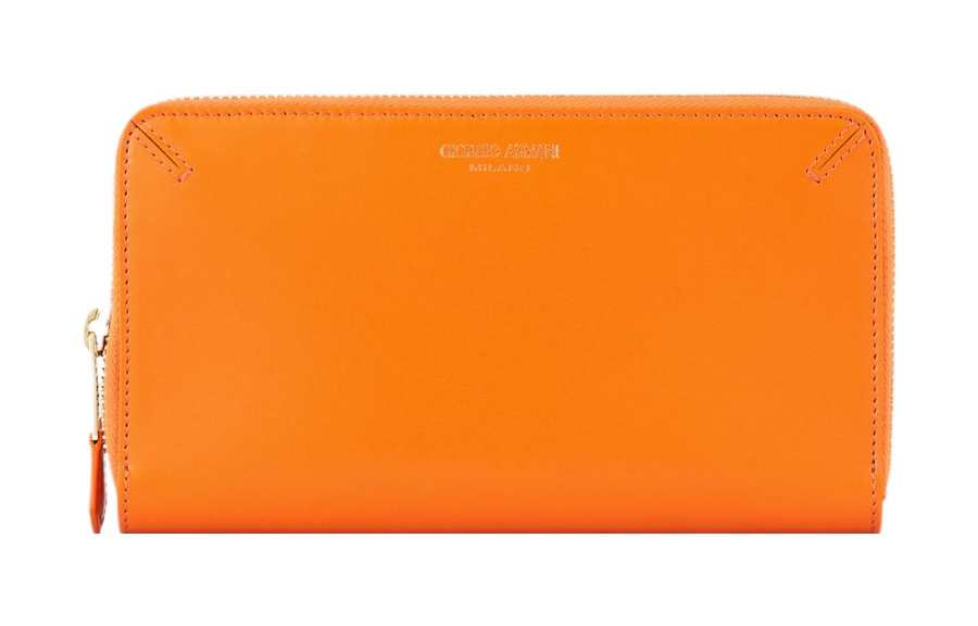 GIORGIO ARMANI Bobbaine Leather Wallet Women's Orange