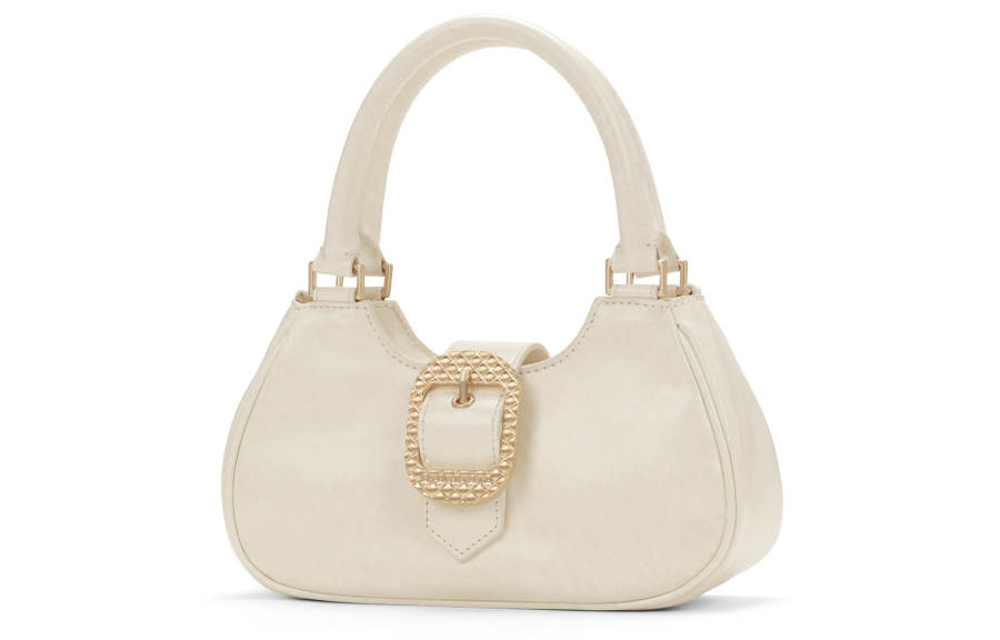 CHARLES&KEITH PU/Polyurethane/Synthetic Leather Handbag Small Women's Noir Black/Cream Milk White/Dark Brown Dark Brown