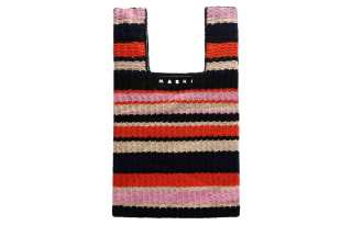 MARNI MARKET Fabric Fish Shaped Handbag Small Women's Red & Black & Pink