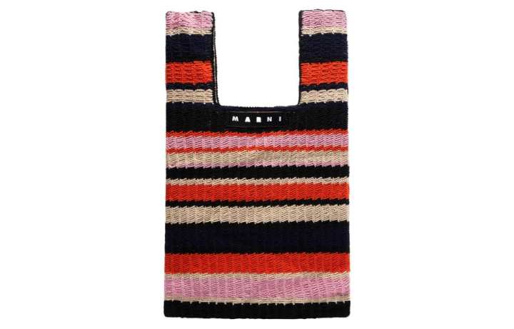 MARNI MARNI MARKET Fabric Fish Shaped Handbag Small Women's Red & Black & Pink