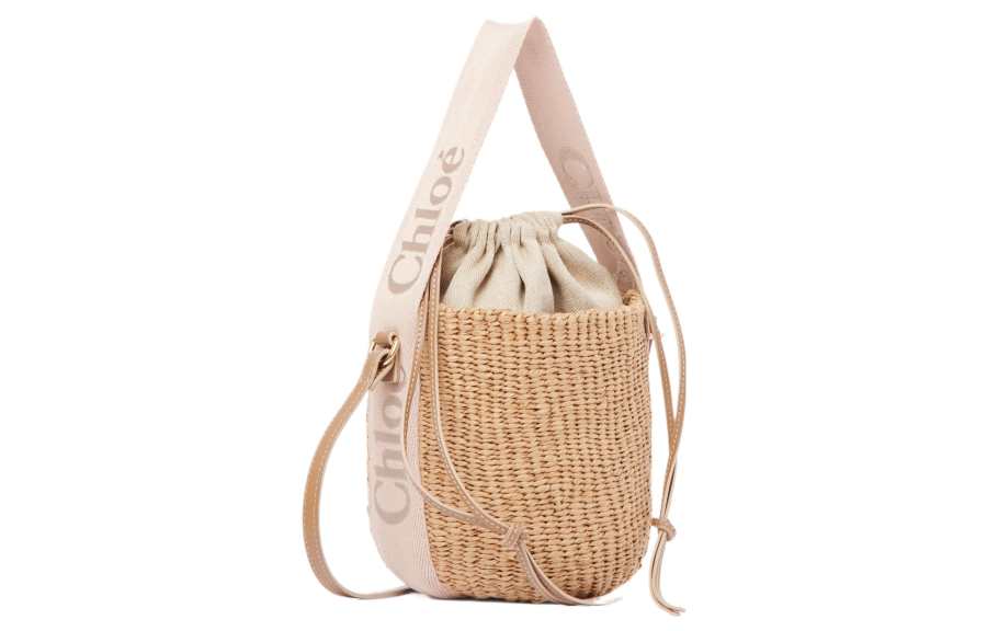 Chloé Chloe Woody Calfskin Basket Bag, Shoulder Bag, Crossbody Bag, Handbag Small Women's Nude Pink