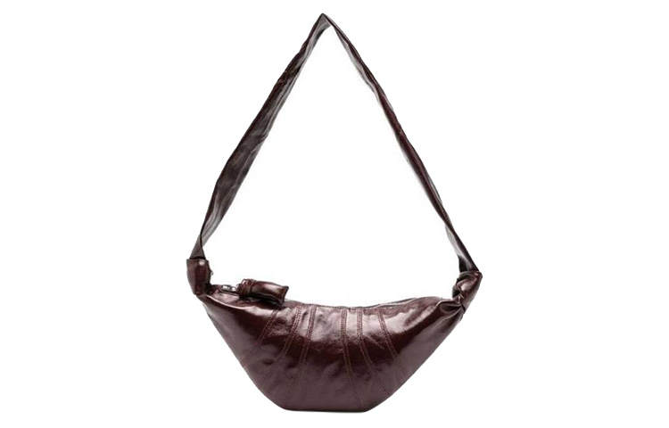 Lemaire Croissant Coated Cotton Croissant Bag, Croissant Bag Crossbody Bag, Shoulder Bag Unisex Chocolate