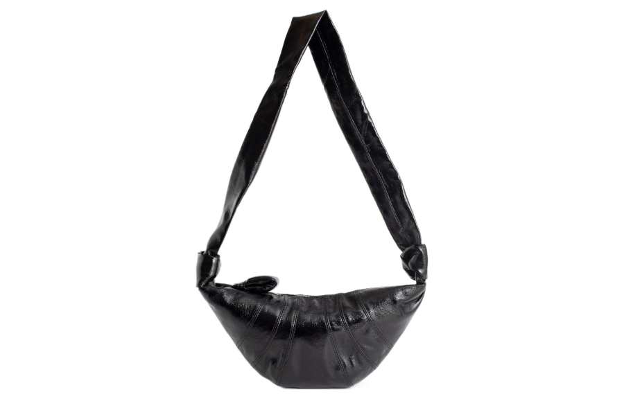 Lemaire Croissant Coated Cotton Croissant Bag Croissant Bag Shoulder Bag Small Unisex Black