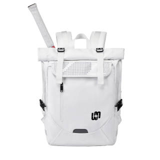 Shouldcat Polyester Tennis Bag Backpack Unisex White/Black