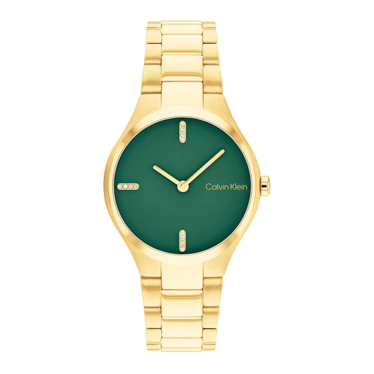 Calvin Klein CK/Calvin Klein TIMELESS Elegant Fashion Wrist Watches Quartz Movement 30mm Green Dial Women's Watch 25200333