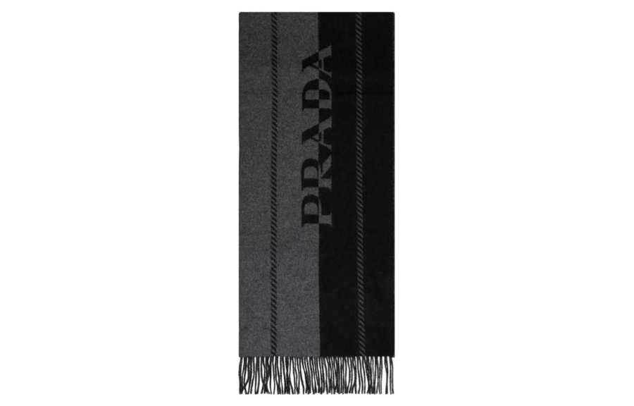 PRADA Prada logo-jacquard wool scarf