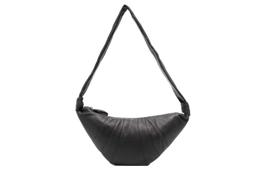 Lemaire Croissant Cow Leather Croissant Bag, Shoulder Bag, Crossbody Bag Medium Unisex Dark Chocolate