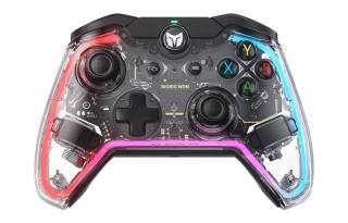 BIGBIGWON Rainbow S Gamepad Wired Supported Switch/PC Linear Trigger RGB Lighting Effect, Cyberpunk Style