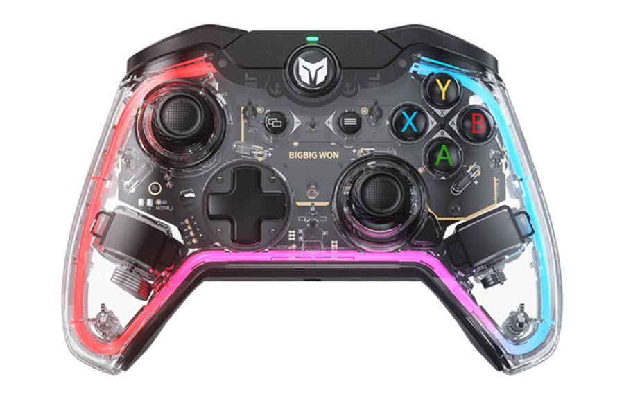 BIGBIGWON BIGBIGWON Rainbow S Gamepad Wired Supported Switch/PC Linear Trigger RGB Lighting Effect, Cyberpunk Style
