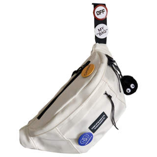 LOUIS ROYALN Polyester Crossbody Bag, Sling Bag, Fanny Pack Regular Unisex Black/White