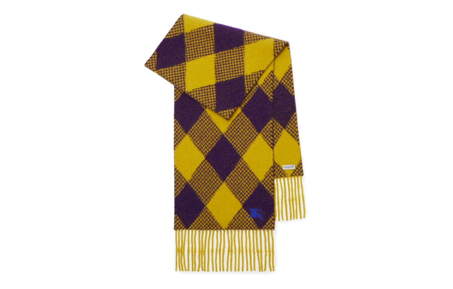 Burberry Wool Knit Scarves Unisex Yellow