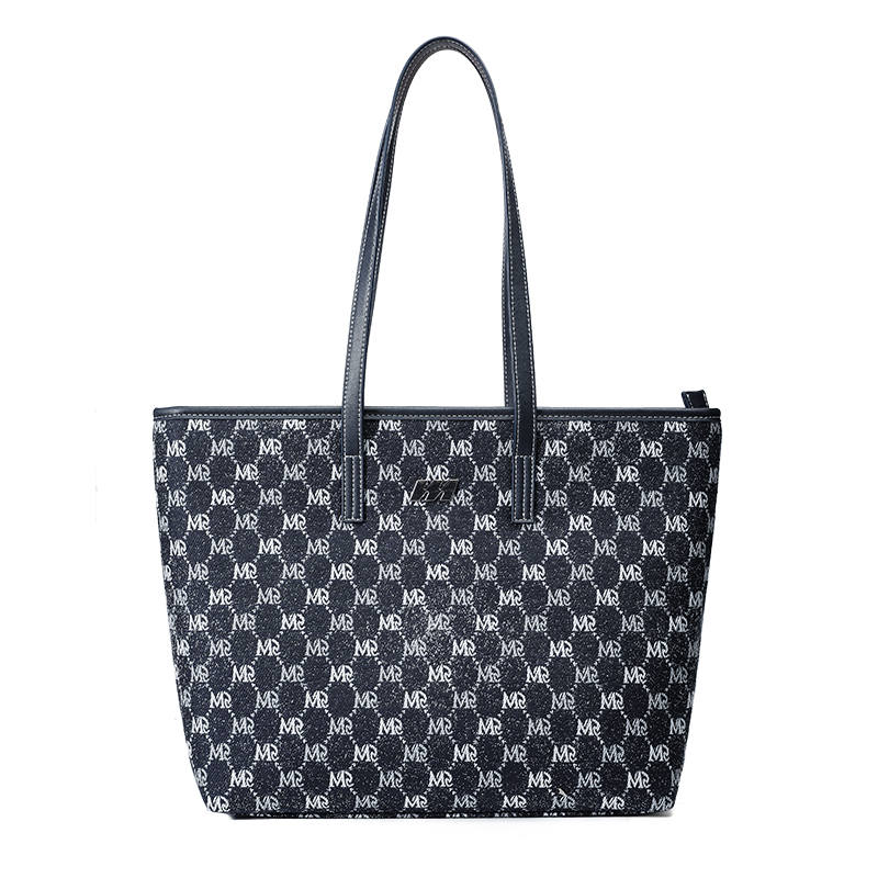 MQ Polyester Tote Bag, Shopping Bag, Underarm Bag, Shoulder Bag Women's Dark Blue