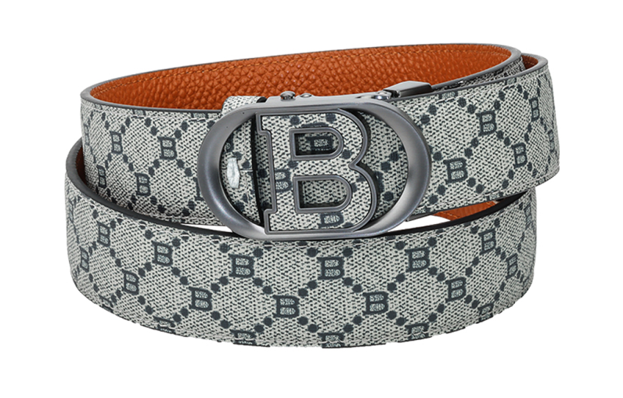 NINE NAIL PVC Polyvinyl Chloride Top Grain Cow Leather Belts Men's Width 3.5cm