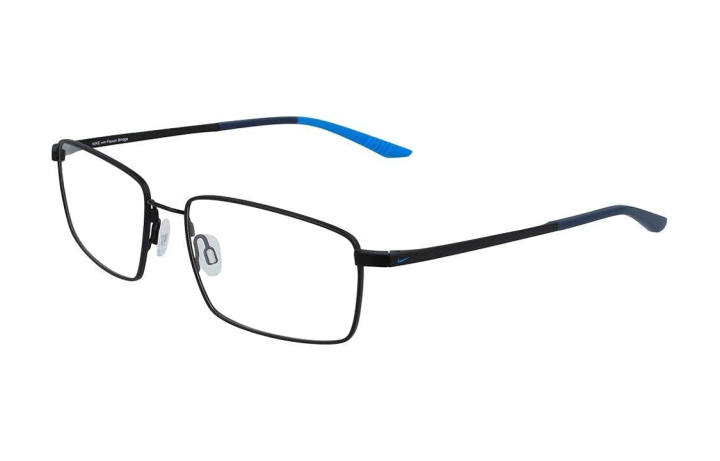 Nike Nike Metal Rectangular Eyeglass Frames Unisex Black
